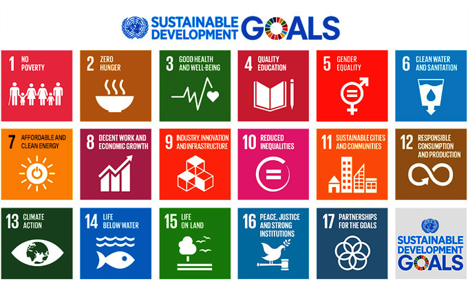 지속가능발전목표(SDGs) 17개 이미지로 아래에 설명을 참조하세요